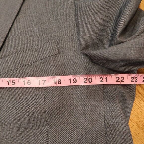 PETER MILLAR 100% wool blazer sports coat grey 2 button office 46 s formal prof - Picture 10 of 12